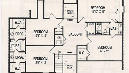 Upper level floor plan